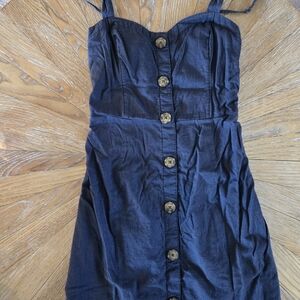 Abercrombie & Fitch Dark Blue Button-Front Mini Dress